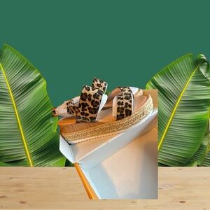 New in Box Leopard Print Espadrille Sandals size 7